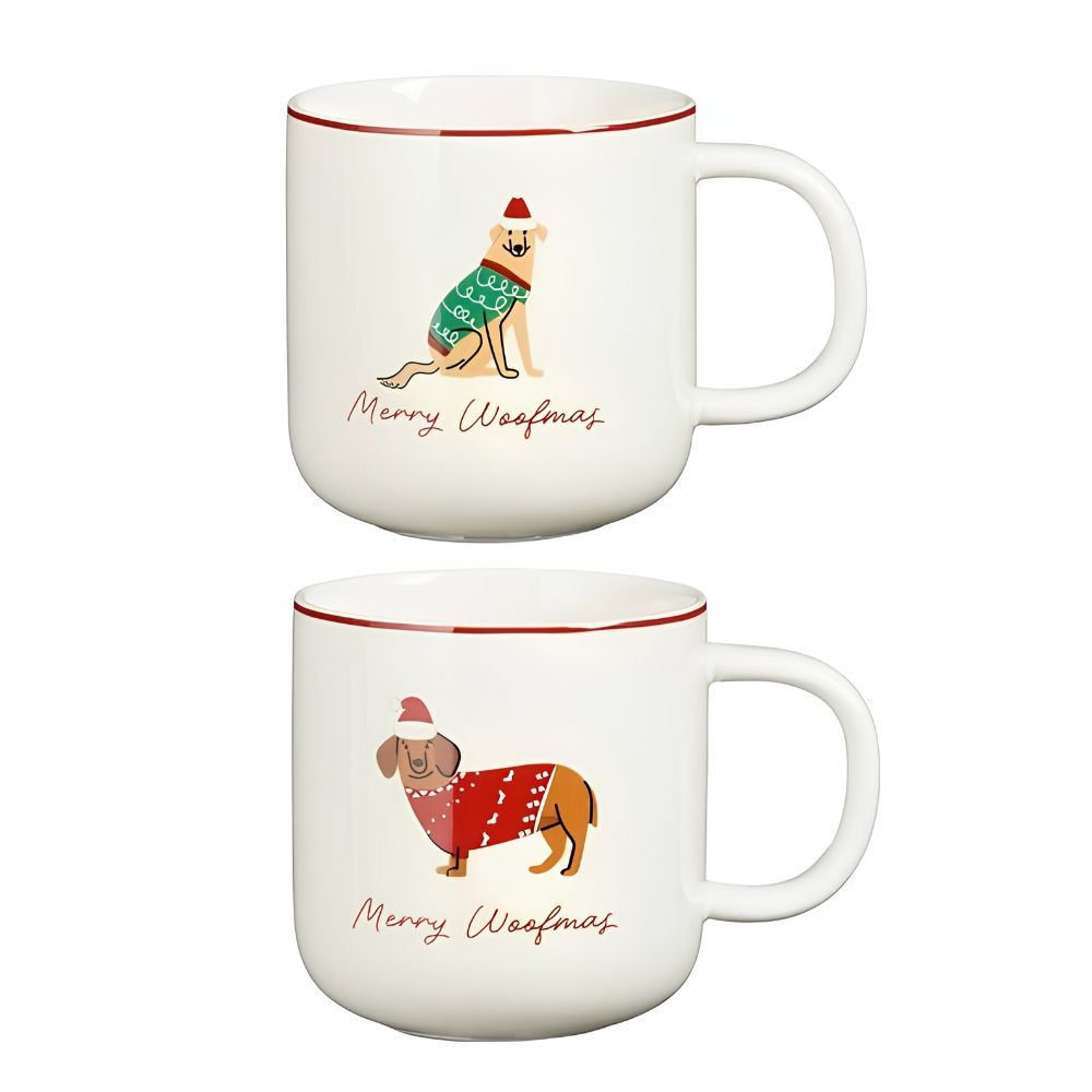 Tassen 2er Set - Hunde "Merry Woofmas"