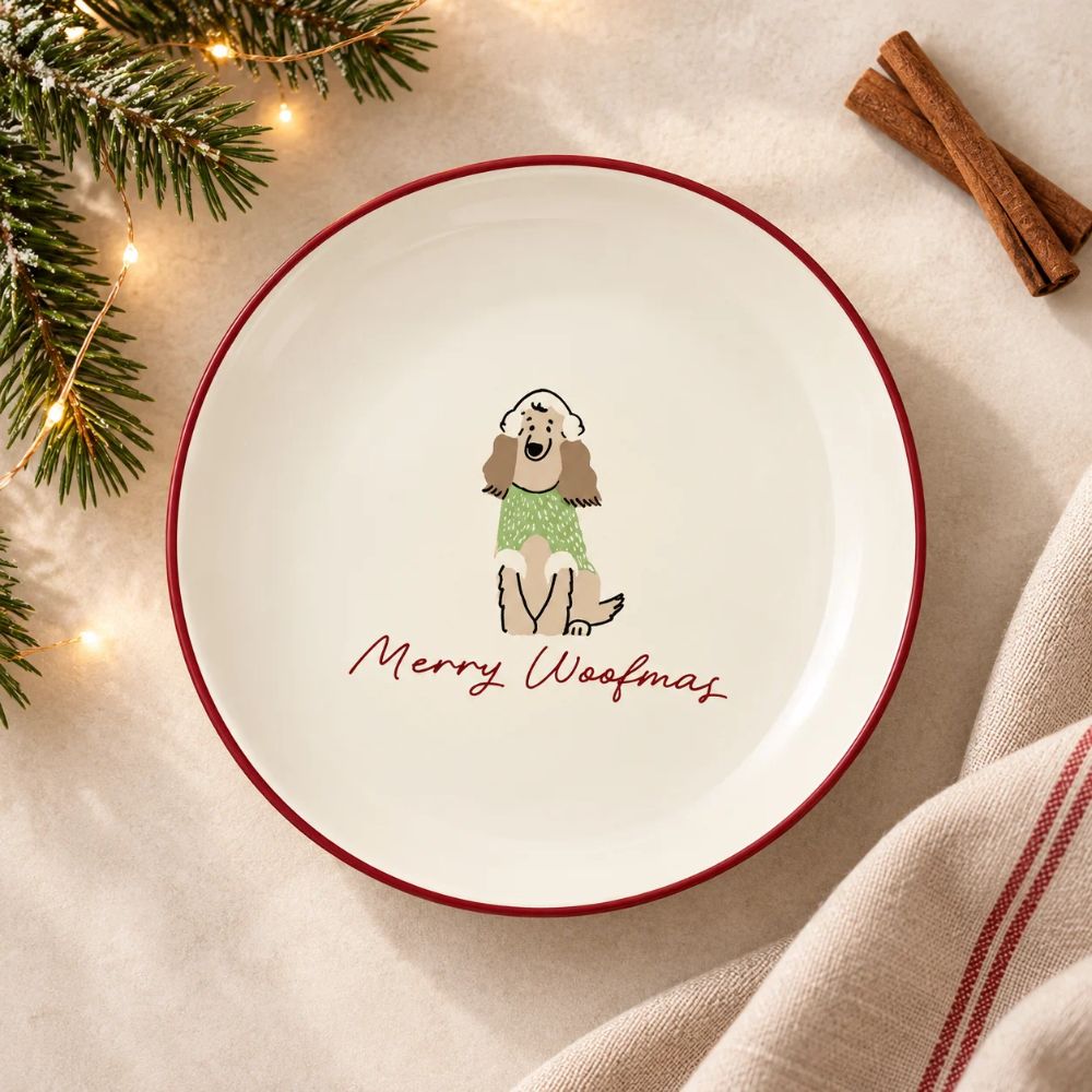 Teller 4er Set - Hunde "Merry Woofmas"