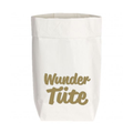 Eine Papiertüte mit einem Slogen ''Wunder Tüte'' von 17;30