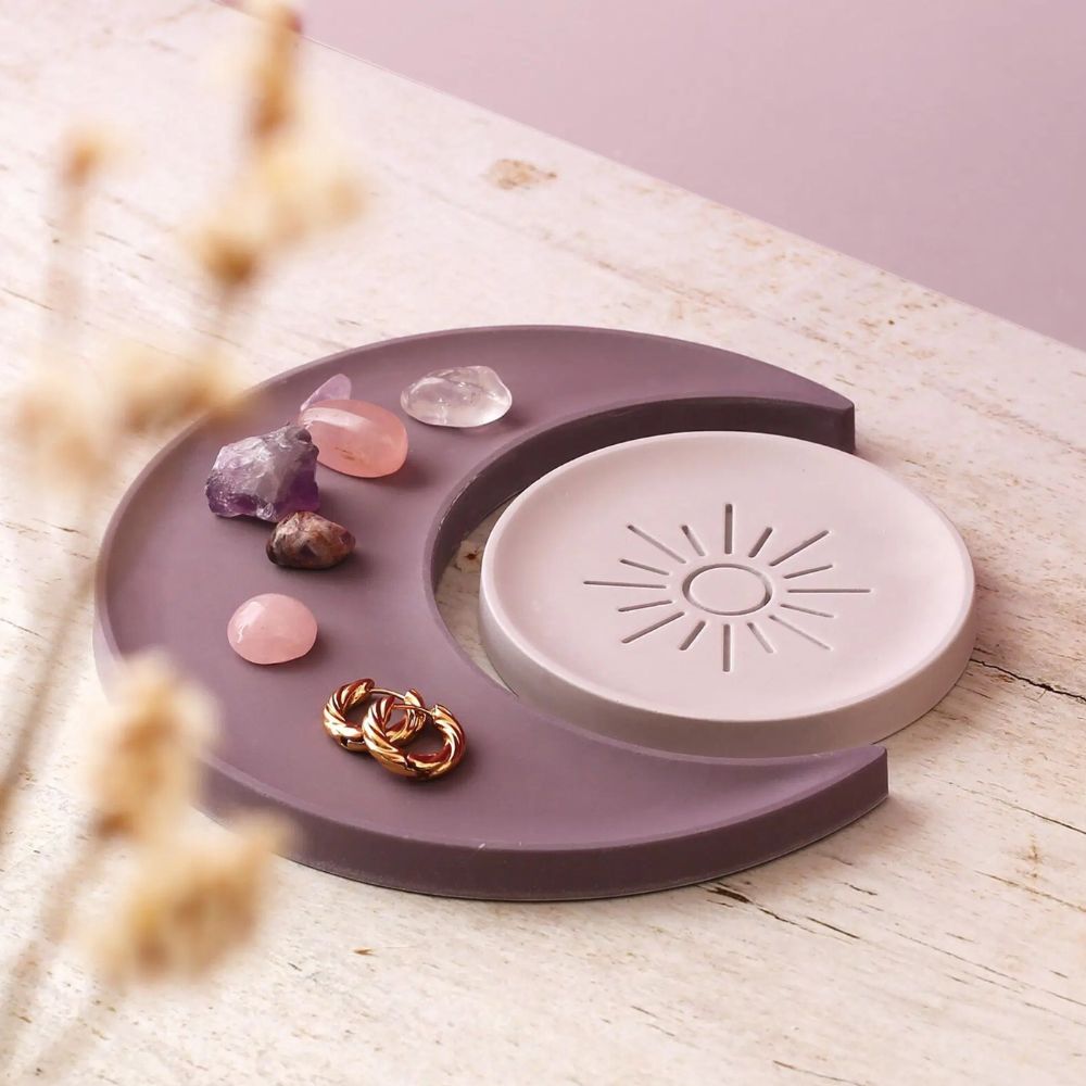 DIY Bastelset - Jesmonite Ablage "Mond & Sonne"