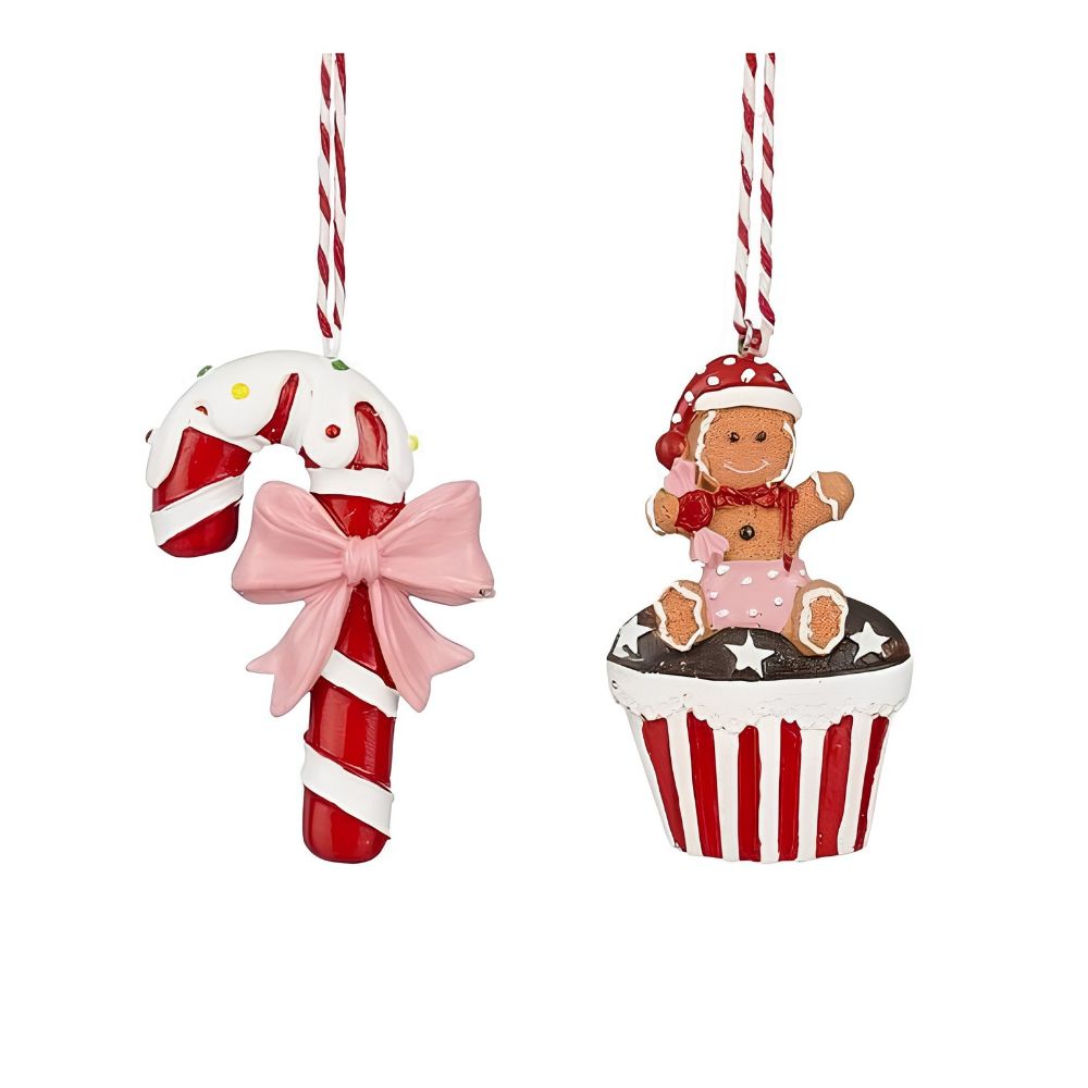 Deko Ornamente - Törtchen & Zuckerstange 2er Set