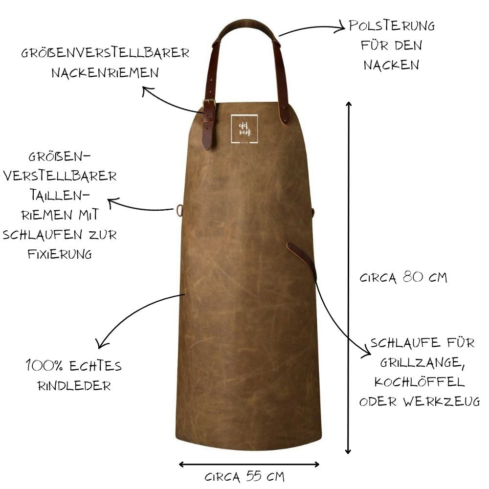 Vintage Lederschürze - Sand