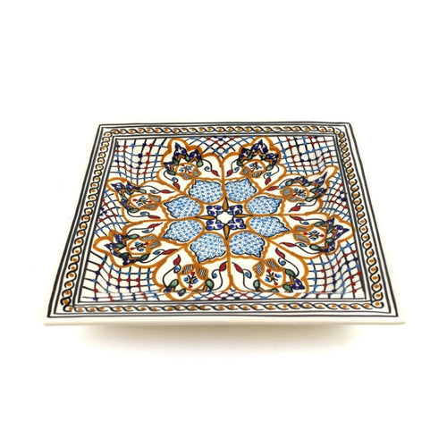 Rechteckige Handbemalte Orangene Schale mit 30cm Durchmesser