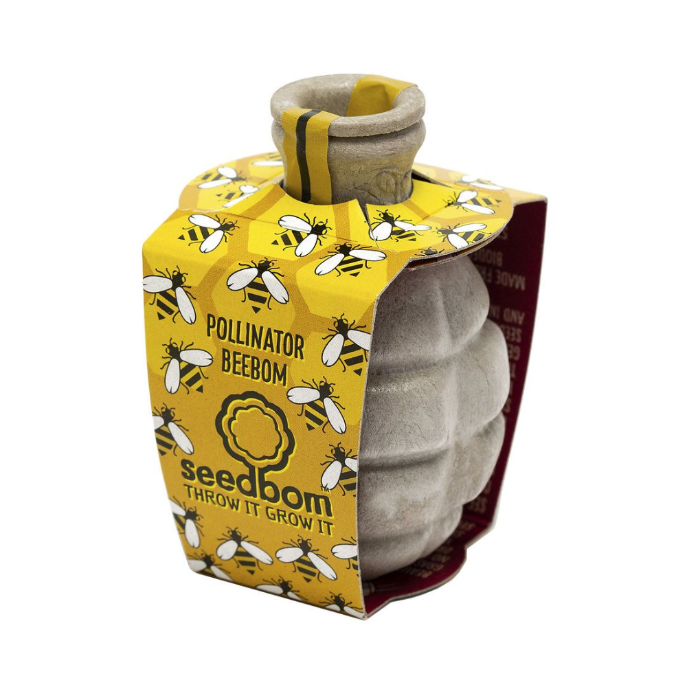 Samenbombe "Pollinator BEEBOM", Eine Bioverwertbare Verpackung in Form einer Granate "Throw it and grow it"