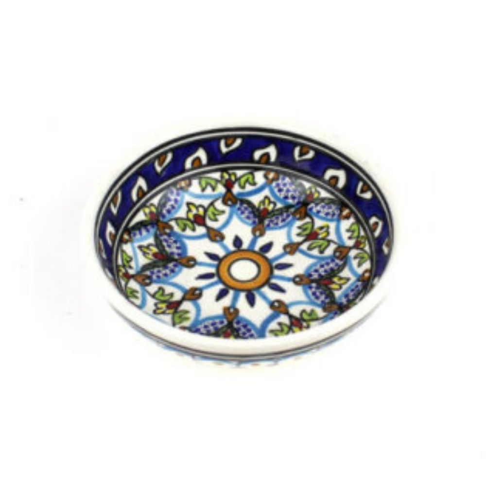 bemalte Keramikschale, farbig bemalt