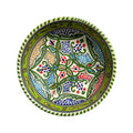 Keramikschale mit grüner Bemalung, orientalische Muster, runde Schale mit 15 cm Durchmesser