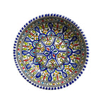 Keramikschale, bemalt mit dunkelblau und anderen Farben, orientalische Muster
