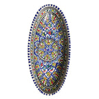 Schale oval länglich, bemalt mit orientalischem Muster in dunkelblau und anderen Farben 