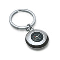 Schöner silberner Schlüsselring mit Schlüsselanhänger, hochwertiger Kompass als Schlüsselanhänger, silber und schwarz, edles minimalstisches Design 