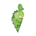 Grüne Mini-Schultüte in der Form eines Dinos