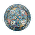 Handbemalter servierteller mit türkis, grün, rot und blauen Farben
