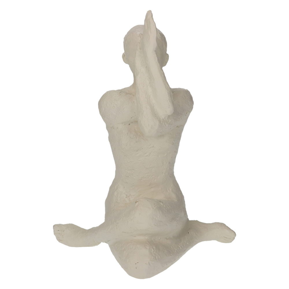 Skulptur/ Figur in Form einer Frau, die eine Yoga Pose (Garudasana (Adler-Pose)) einnimmt