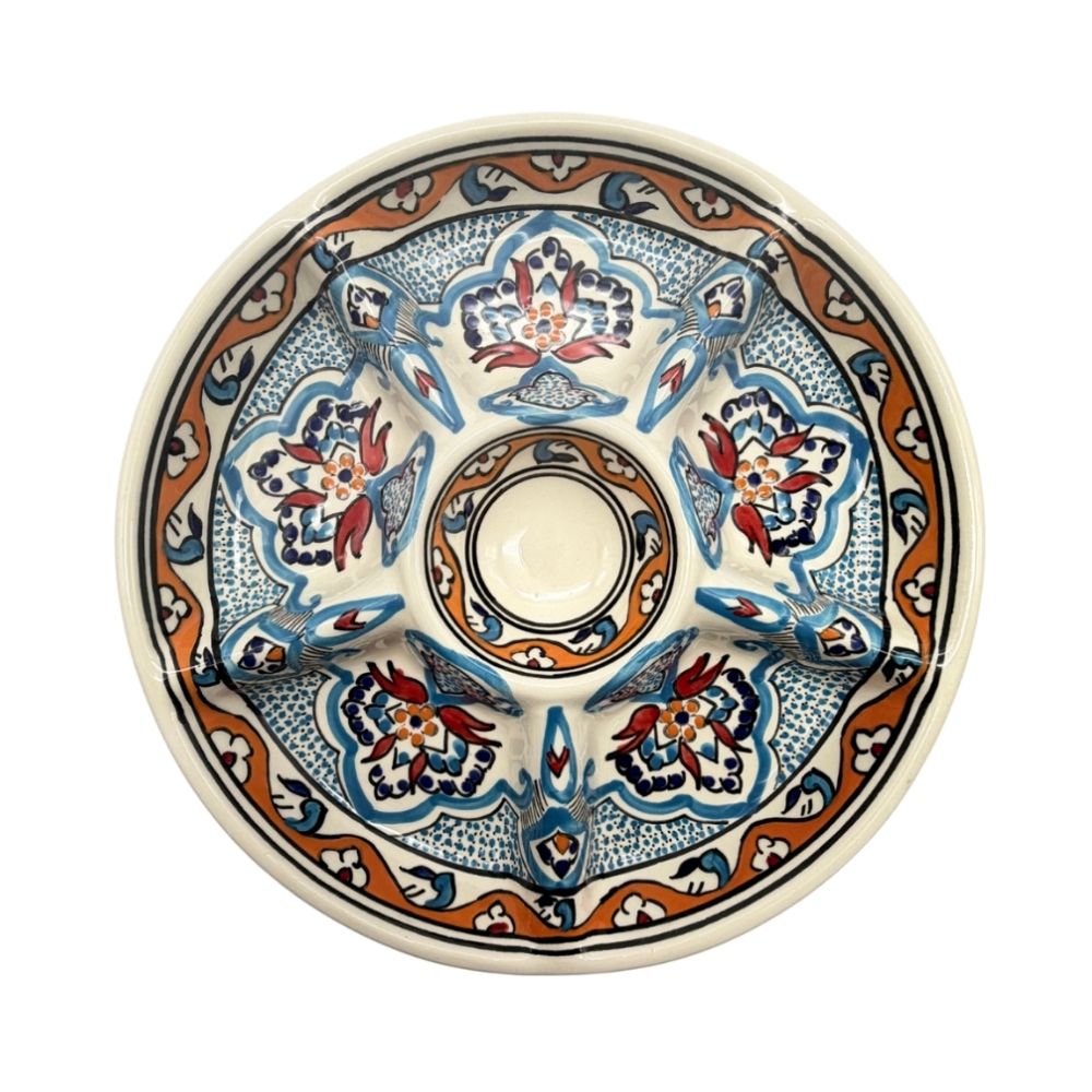 Tapas Bord mit orientalischer Bemalung in türkisen und okar tönen