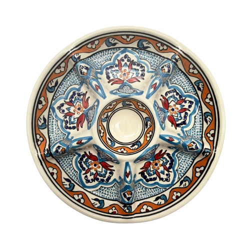 Tapas Bord mit orientalischer Bemalung in türkisen und okar tönen