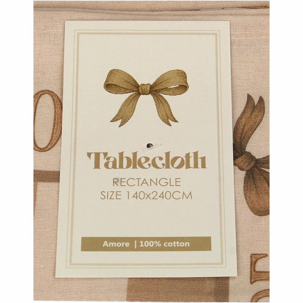 Verpackungslabel der Tischdecke "AMORE" 140x240cm