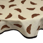 Tischdecke Rund Beige, Braun - Croissants