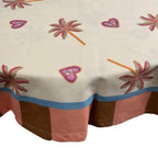 Runde Tischdecke mit Palmen und Herzen und Augen