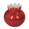 Deko Vase Oval Gestreift in Lila und Rot