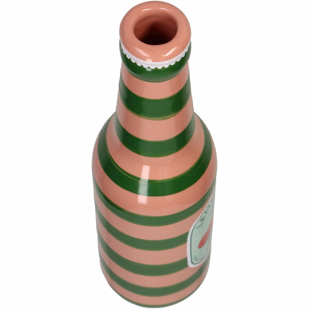 Nahaufnahme der öffnung der Vase in form einer Flasche