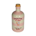 Vase in Form einer Flasche gestreift in pink weiß "Cocktail club" mit "aperol spritz"