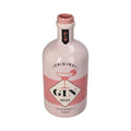 Vase in Form einer Pinken Flasche mit einem label "GIN NO1" "RASPBERRY"