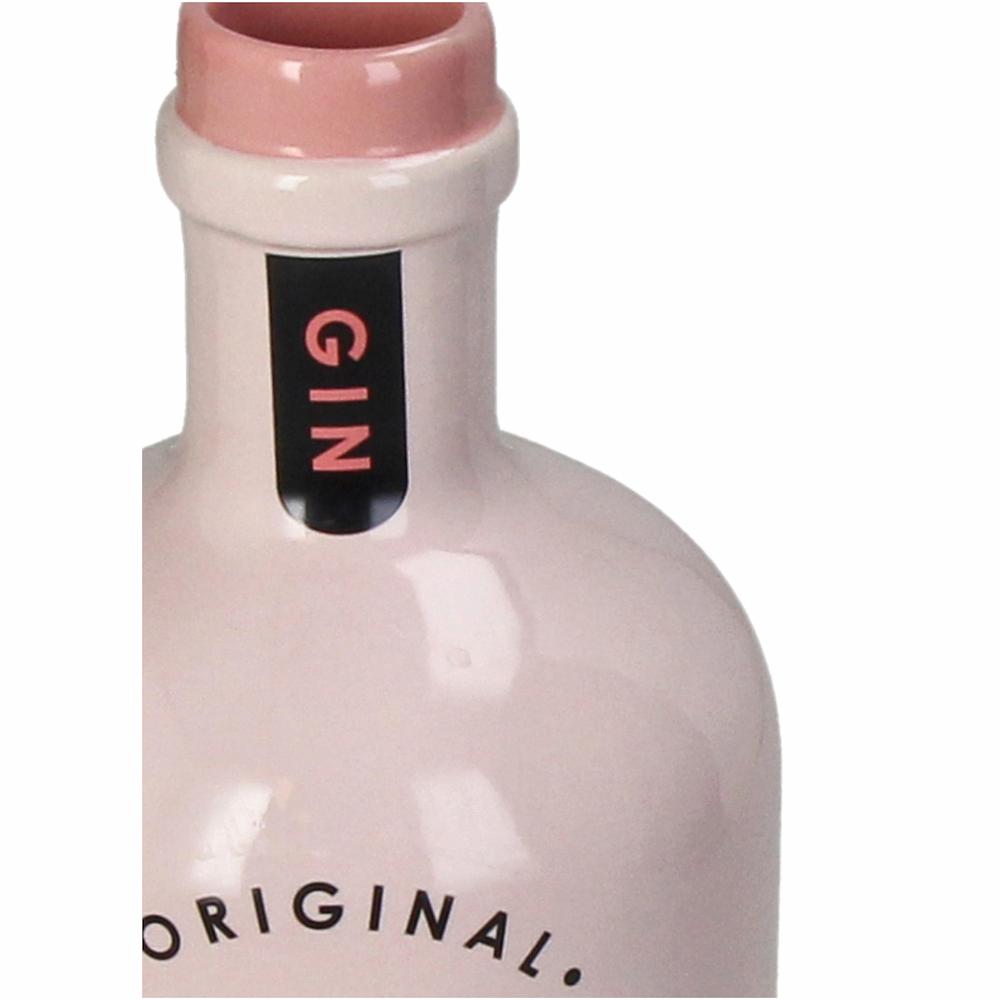 Nahaufnahme der pinken gin flaschen Vase