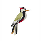 3D Buntspecht, Dekoration aus Recyclingkarton, edle Wald und Naturfarben 