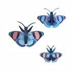 Wanddeko 3D Blaue Tagpfauenaugen Schmetterlinge