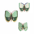 Wanddeko 3D Farn gestreifte Schmetterlinge