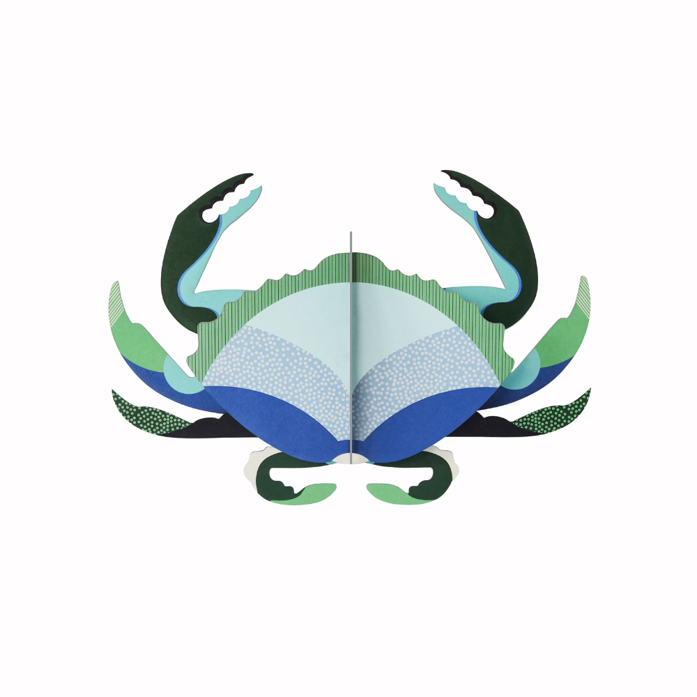 Wanddeko 3D Blaue Aquamarin Krabbe