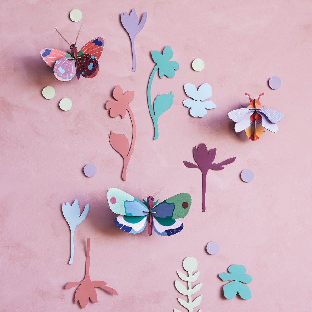 Wanddeko Set - Schmetterling und Hummelwelt "Winged Medley"