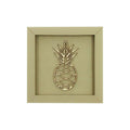 Quadratische Wanddekoration in Ananas Farbe und einem Ananasmuster