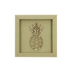 Quadratische Wanddekoration in Ananas Farbe und einem Ananasmuster
