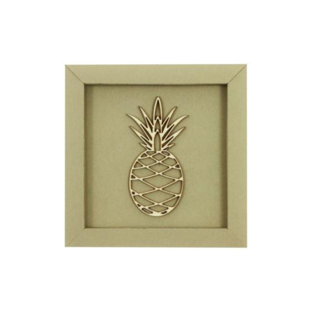 Quadratische Wanddekoration in Ananas Farbe und einem Ananasmuster