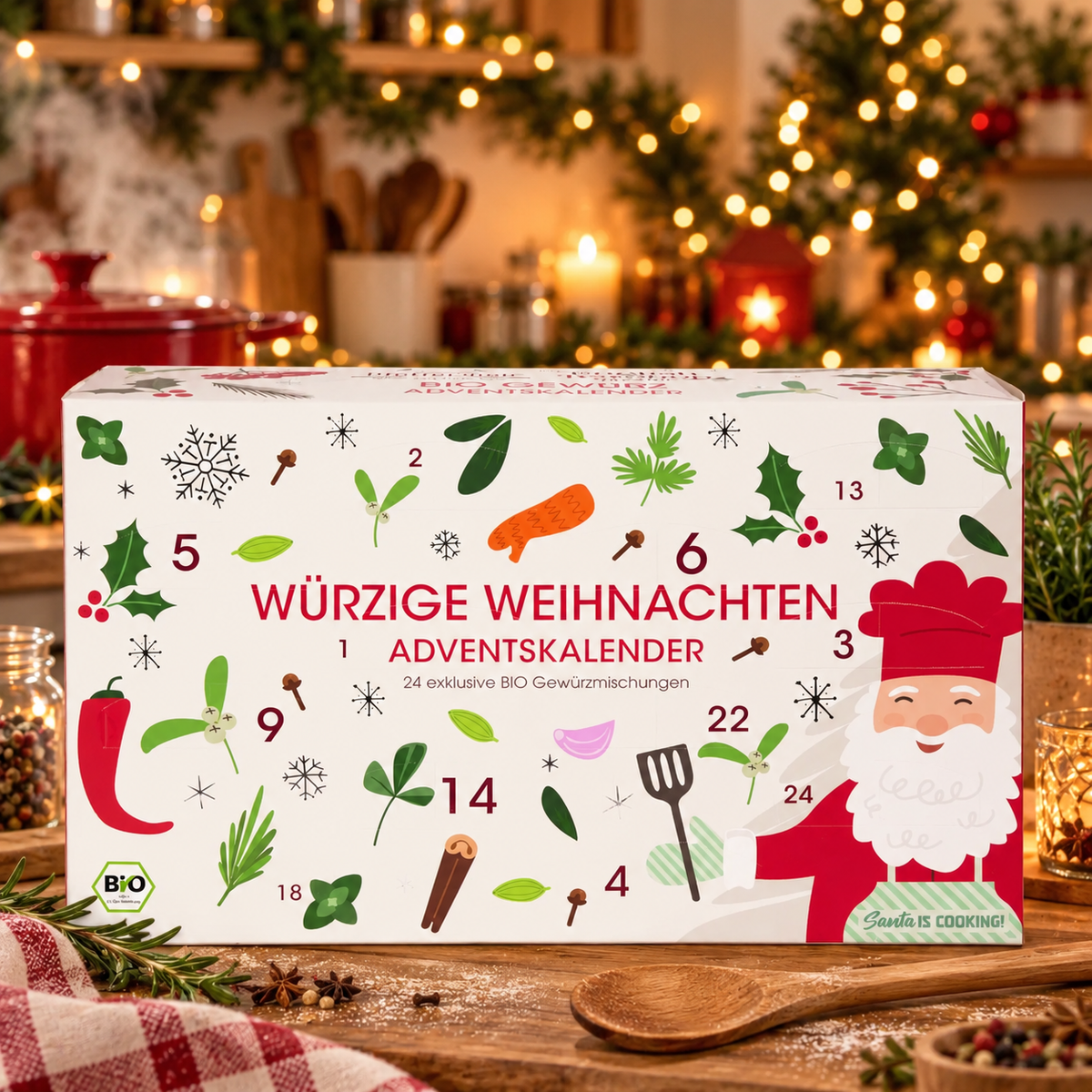 Gewürz Adventskalender "Würzige Weihnachten" - 24 BIO Gewürzmischungen