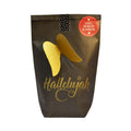 Schwarze Wundertüte mit einer Goldenen Schrift "Hallelujah" und aufgeklebten goldenen Flügeln
