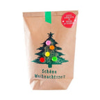 Weichnachtsbaum Kugeln, zwei Sterne zum aufhängen, eine Kerze, Ein Gewürztee von "Sonnentor" und eine Karte mit dem Aufdruck "Winter Punsch"