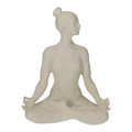 Skulptur/ Figur in Form einer Frau, die eine Yoga Pose (Sukhasana) einnimmt 