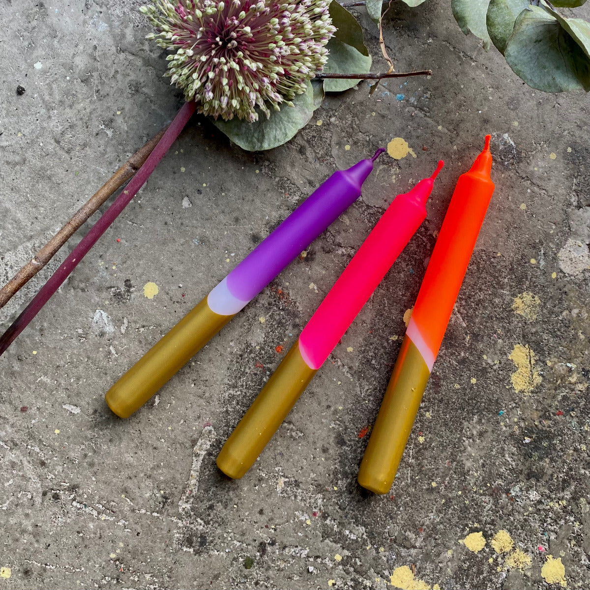 Kerzen Weihnachten "Neon Holiday" 3 Stk.