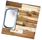 Akazie Schneidebrett mit Edelstahlschale