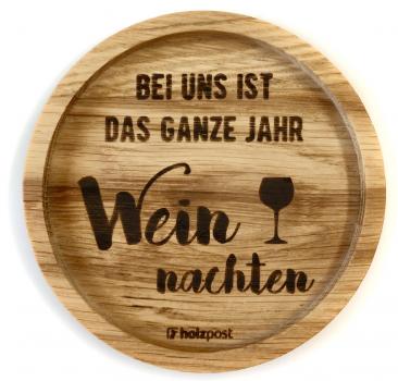 Witzige Holzuntersetzer "Weinnachten"