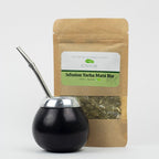 Komplettes Mate-Kit: Kalebasse + Bombilla + yerba maté