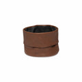 Brotkorb aus Leder - Vintage Cognac
