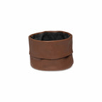 Brotkorb aus Leder - Vintage Cognac