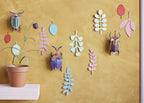 Wanddeko Set bunte Käfer und Pflanzen "Bug Rendez-Vous"