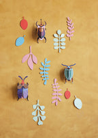 Wanddeko Set bunte Käfer und Pflanzen "Bug Rendez-Vous"