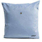 Rückseite des Pastellblauen Zierkissens