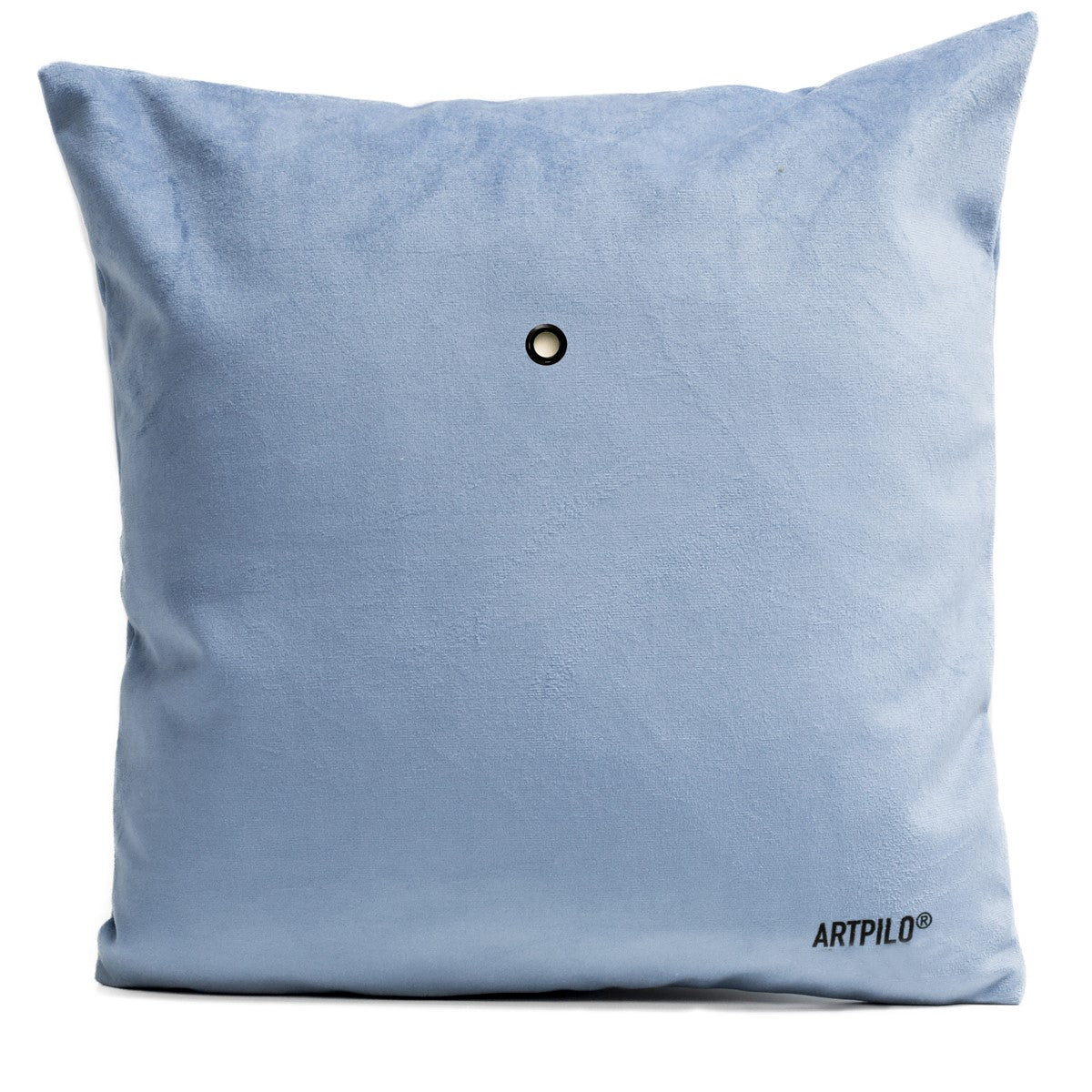 Rückseite des Pastellblauen Zierkissens