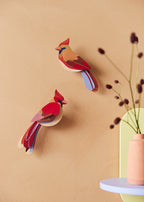 Wanddeko 3D Kardinäle Vögel 2er Set