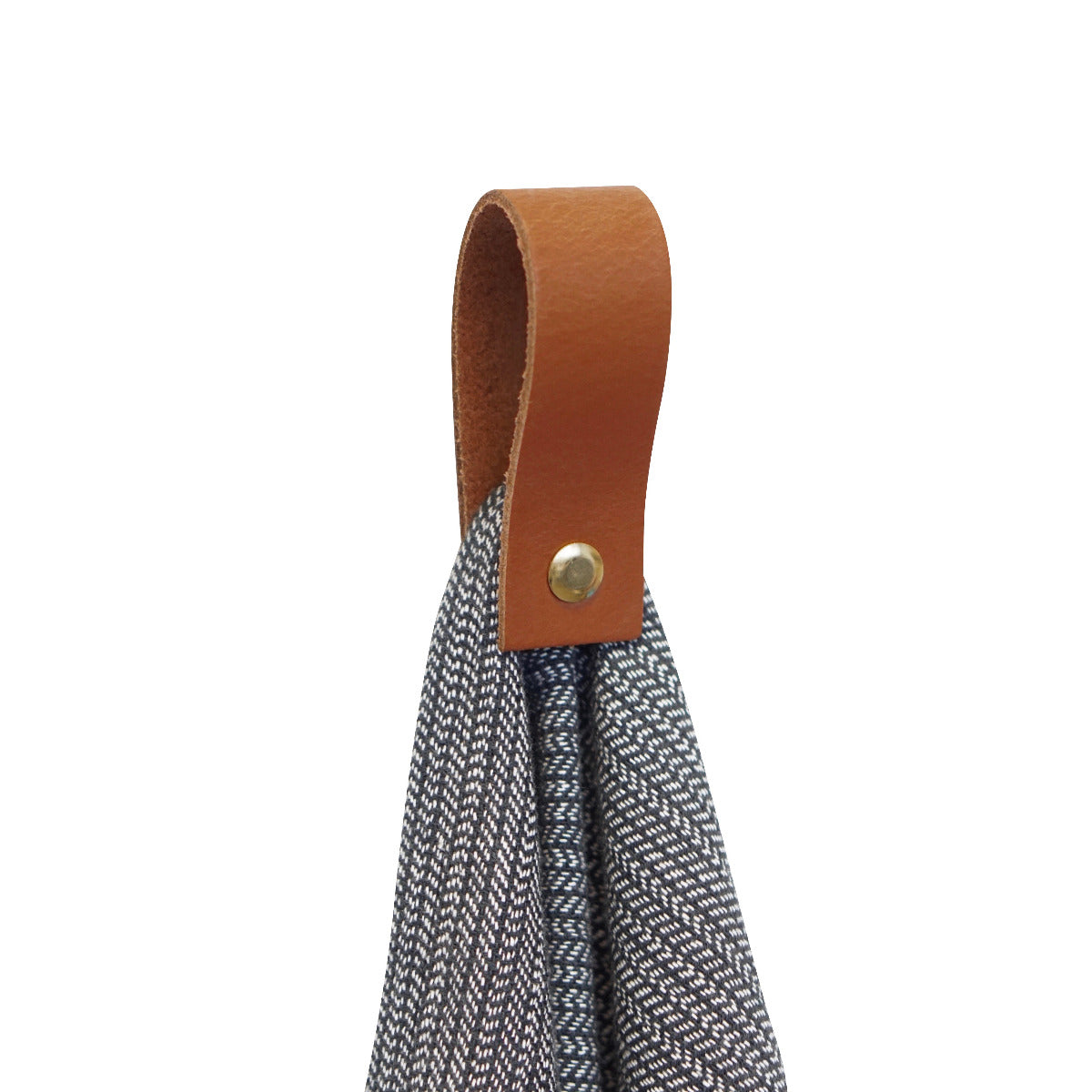 Handtuchhalter aus Braunem echten Leder mit Magnetverschluss zum festhalten des Handtuchs